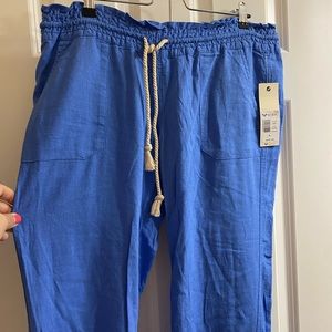 NWT.  Linen long Roxy pants.